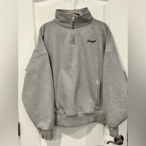 YoungLA Men's Quarter Zip Long Sleeve Pullover Sweater, Size Large